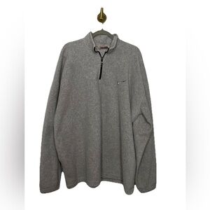 Vtg Y2k Nike 1/4 Zip Hoodie Mens Gray Swoosh Sports Pullover XXL 2XL W/ POCKETS